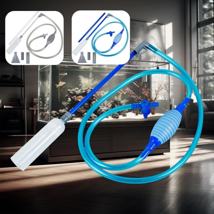 3M Aquarium Vakuum Siphon Pumpe Reiniger Halbautomatische Aquarium Sauber Vakuum Wasser Ändern Wechsler Mit 3Pcs Saug Mund NE