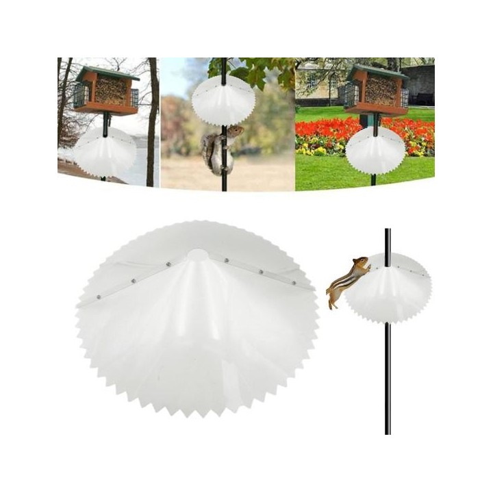 Vogelfutterstation zum Umwickeln, Eichhörnchen-Schutz mit gezackter Kante, wetterfest, zum Aufhängen im Freien, Mastmontage,