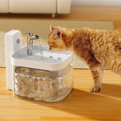 Kabelloser Katzentrinkbrunnen, 1,5 l, automatischer Wasserspender für Haustiere, wiederaufladbar über USB, kabellose Tränke,