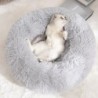 Lange, runde Donut-Anti-Angst-Haustiermatte aus Plüsch, beruhigendes Haustierbett, Zwinger, warmes Hundebett für draußen, tra