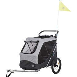 TRIXIE Hunde-Fahrradanhänger Jumper grau, Außenmaße: ca. 74 x 95 x 103/143 cm