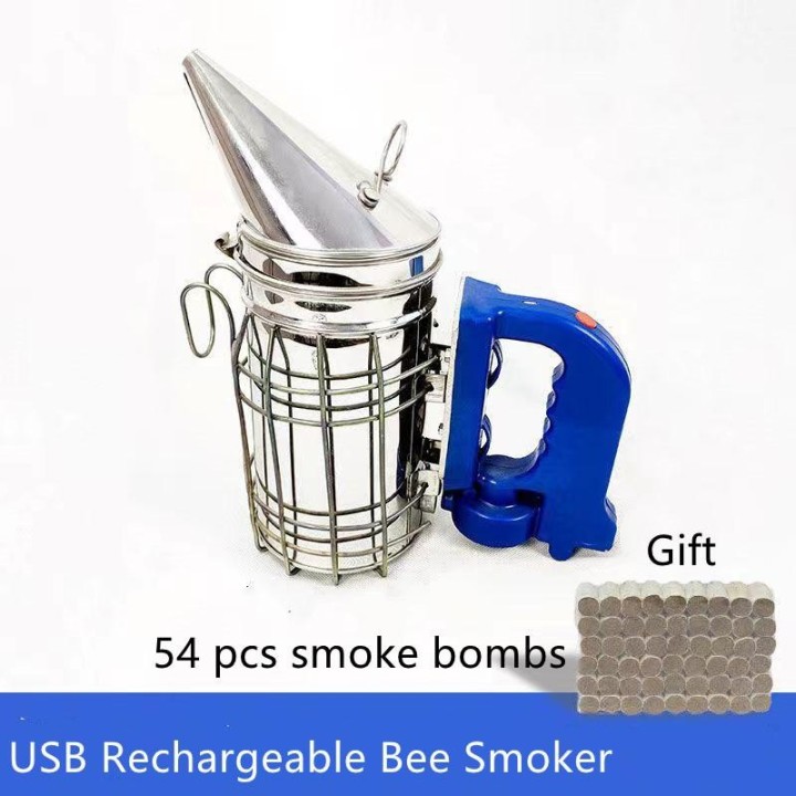 Elektrischer Imkereiraucher, USB wiederaufladbares Bienenfarm-Imkerwerkzeug graue