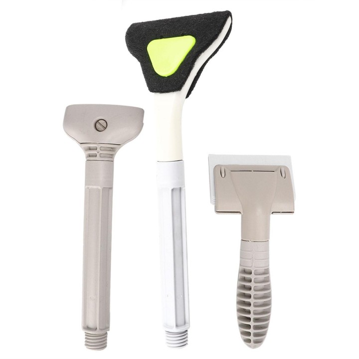 3 in 1 Kunststoff Leichte Aquarium Langen Griff Pinsel Algen Schaber Reiniger Reinigung Kit Werkzeug