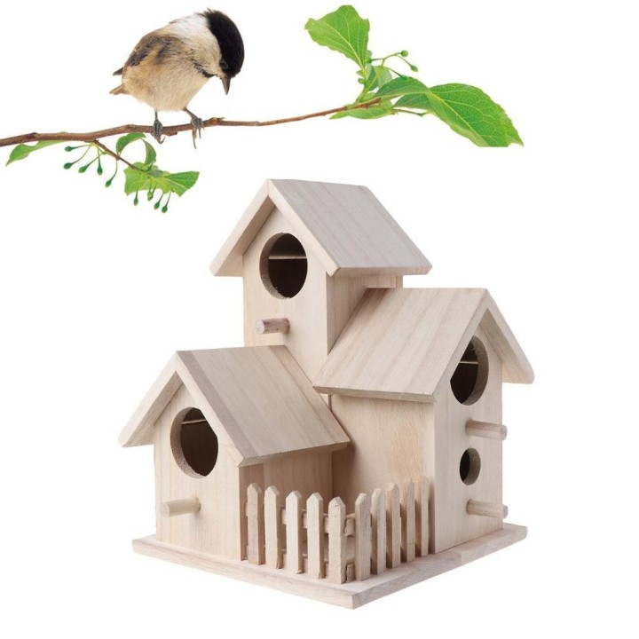 Holz Vogel Haus Zaun Vogelhaus Hängende Dekoration Praktische Vogel Nest Holz Box