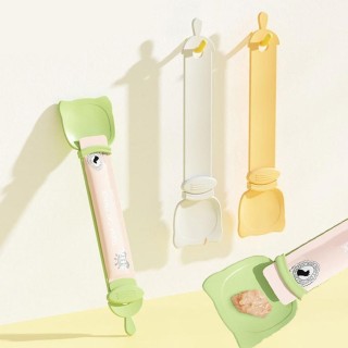 Niedliche und praktische Leckerli-Löffel für Katzen: Leicht zu drückender Einhand-Futterspender, Katzenbedarf zum Füttern von