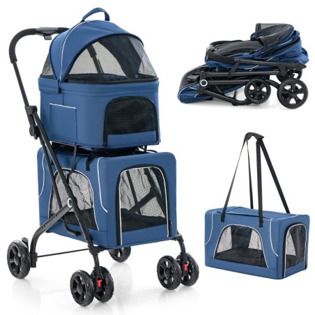 BestBuy Haustiertransporter, separate Tragkraft für mehrere Hunde, Hunde, für Haustiere, Sicherheitsvorrichtung, Vorderrad dr