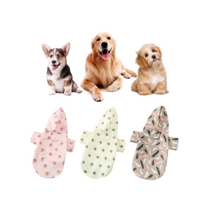 Mit kapuze Haustier Regenmantel Druck Multifunktionale Sommer Wasserdicht Haustier Hund Regenmantel Outdoor Kleidung Jacke Pe