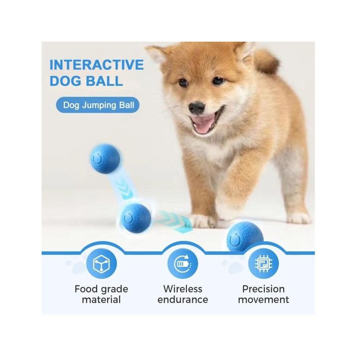Interaktives Hundeballspielzeug, intelligenter springender elektrischer vibrierender Haustier-Hüpfball, wiederaufladbarer aut