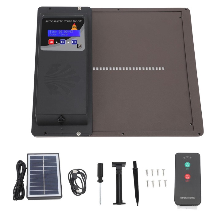 Automatische Hühnerstalltür USB-programmierbarer horizontaler solarbetriebener Hühnerstalltüröffner mit braun