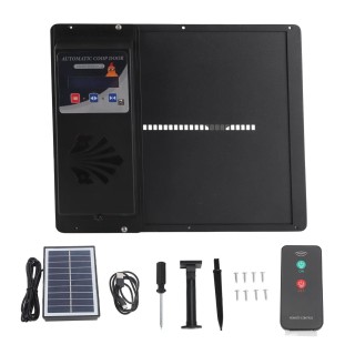 Automatische Hühnerstalltür USB-programmierbarer horizontaler solarbetriebener Hühnerstalltüröffner mit schwarz
