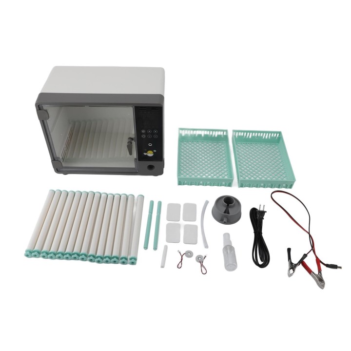 Eier-Inkubator für 24 Eier, automatisches Wenden der Eier, Feuchtigkeitskontrolle, Temperaturkontrolle, elektrisch