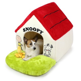 Pet Paradise Dog House Bed Snoopy with Garden Red Roof Large x 50 x Folding (54 H62cm) 508-33325 rot