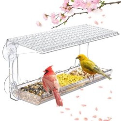 Neuer Vogelfutterspender mit Sichtfenster für draußen, transparentes Vogelhaus, Vogelfutterspender für draußen, Wildvogelbeob