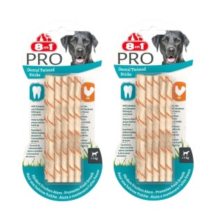 8IN1 Delights Pro Dental Twisted Sticks: Leckerli für Hunde 2x10 Stück
