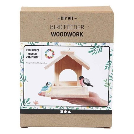 Vogelfutterstation - Holz - Weiß - Klein - Outdoor - Wildvogel