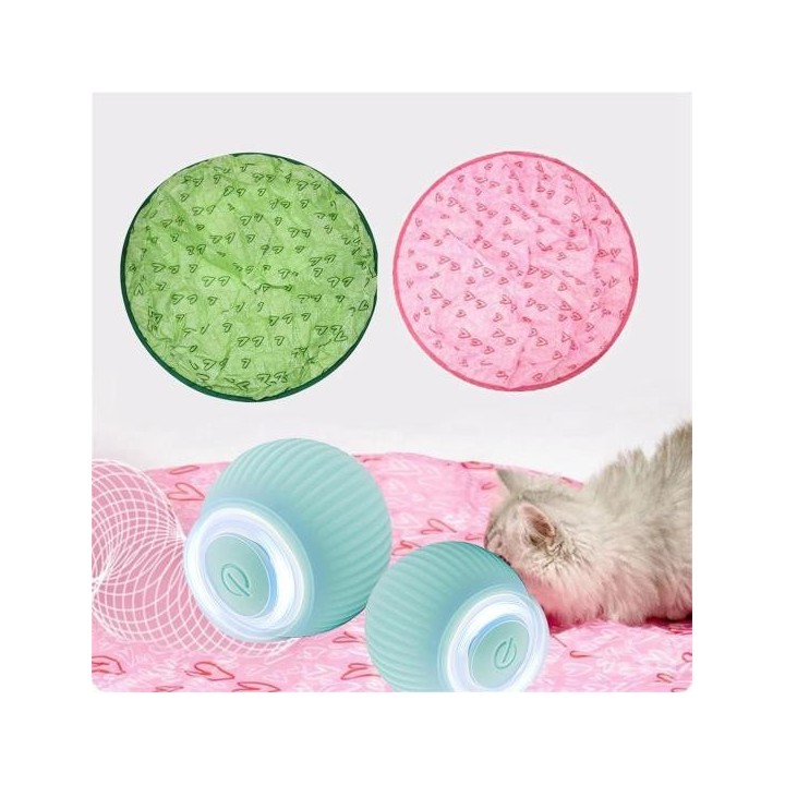 1 Set Katzenspielzeug, interaktive Jagdabdeckung, Katzenball-Spielzeug-Set, wiederaufladbar, leise rollender Katzenball, Heim