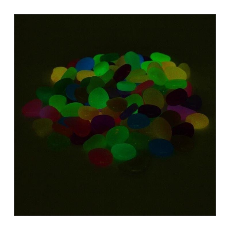 100 Stück Galet Pierre Cailloux Lumineux Fluoreszierende Dekoration Aquarium Coloré