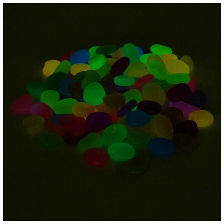 100 Stück Galet Pierre Cailloux Lumineux Fluoreszierende Dekoration Aquarium Coloré