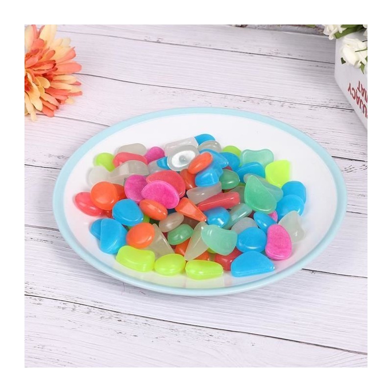 Sonew Cailloux Fluorescents Fish Tank Fluorescent Bright Galets Lumineux Pierres Lumineuxes pour la Décoration d'Aquarium(Gro