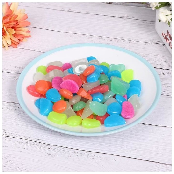 Sonew Cailloux Fluorescents Fish Tank Fluorescent Bright Galets Lumineux Pierres Lumineuxes pour la Décoration d'Aquarium(Gro