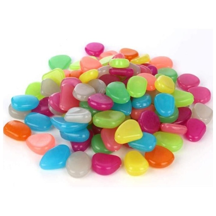 Anyasen 200 Pièces Galet Lneux Pierre Lneuse Mehrfarbige Galets Jardin Décoratif Pierres Lnescentes Fluorescent Décor für Pas