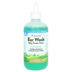 NaturVet, Ohrenreinigung plus Teebaumöl, Babypudergeschmack, 8 fl oz (236 ml)