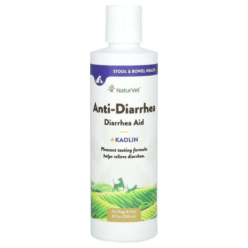 NaturVet, Antidiarrhoikum, Antidiarrhoikum-Ergänzungsmittel + Kaolin, für Hunde und Katzen, 8 fl oz (236 ml)