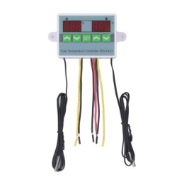 Dualer Temperaturregler, wasserdichter digitaler Thermostat mit Datenspeicher für Reptilien