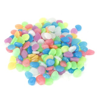 200 Stück leuchtende Steine, bunte fluoreszierende Steine, Garten-Aquarium-Dekoration