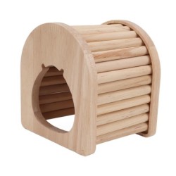 Hamster-Holzbogenhaus mit Kuppeldach, Holz-Hamsterbogenhütte für Mäuse, Chinchillas, Meerschweinchen