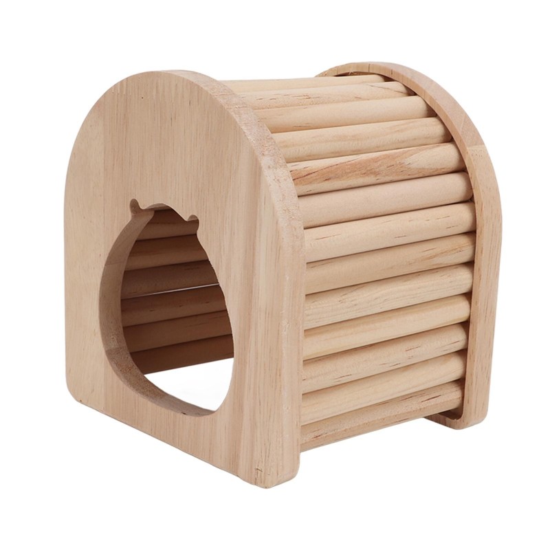 Hamster-Holzbogenhaus mit Kuppeldach, Holz-Hamsterbogenhütte für Mäuse, Chinchillas, Meerschweinchen