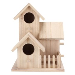 Vogelhaus für den Außenbereich, Paulownia-Garten, Vogelnester, kleine Vogelzuchtbox für Wildvögel, drei Zimmer