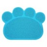 Katzentoilettenmatte, rutschfest, wasserdicht, weiche Pfotenform, PVC, Katzentoilettenunterlage für den Innenboden, Blau blau