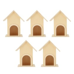 5Pcs Holz Vogelhaus Einzigartige DIY Vogel Feeder Käfig Handwerk Ornament Garten Terrasse Dekoration