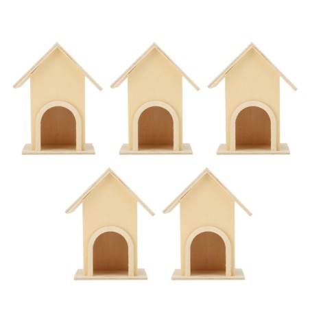 5Pcs Holz Vogelhaus Einzigartige DIY Vogel Feeder Käfig Handwerk Ornament Garten Terrasse Dekoration