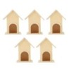 5Pcs Holz Vogelhaus Einzigartige DIY Vogel Feeder Käfig Handwerk Ornament Garten Terrasse Dekoration