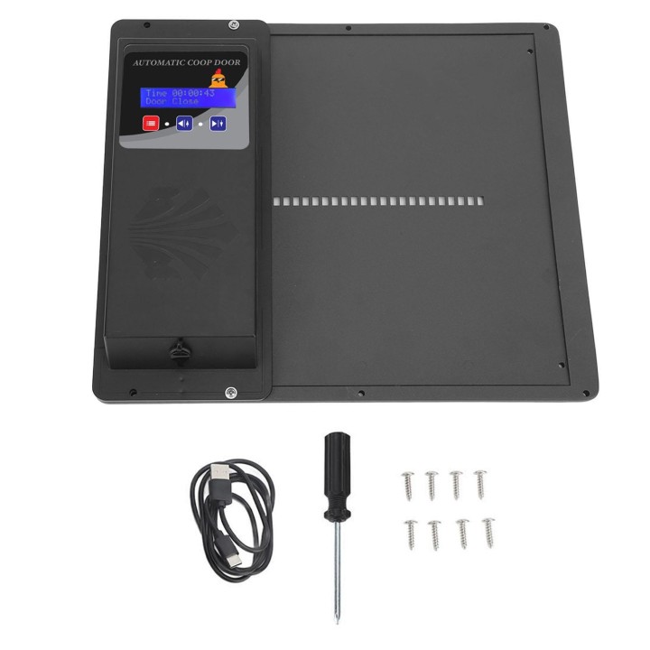 Geflügelstalltür mit Timer, LED-Anzeige, programmierbar, automatischer Hühnerstalltüröffner, horizontal