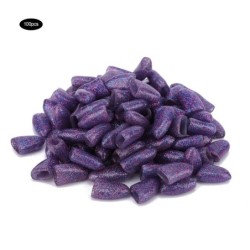 100PCS Haustier Hund Weich PVC Nagel Abdeckung Pfote Klaue Kappe Wrap Pflege Zubehör (Kristallviolett L) L