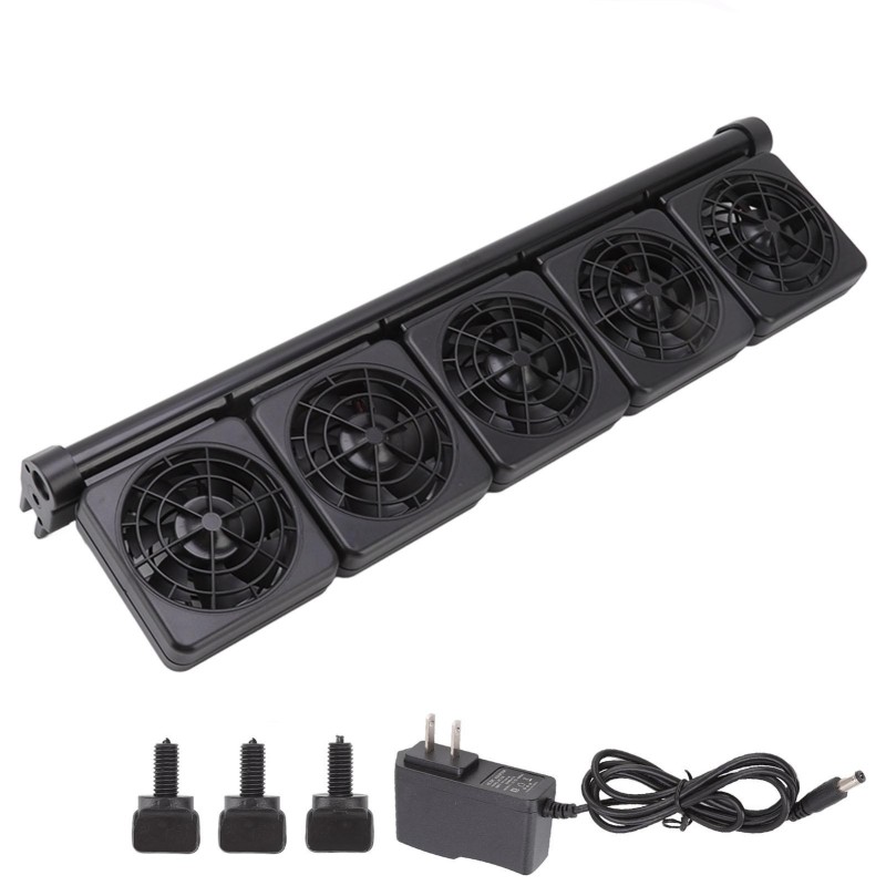Aquarium-Kühlventilator, Mini-Aquarium-Lüfter mit einstellbarer Windgeschwindigkeit, 5 Köpfe, für Aquarien