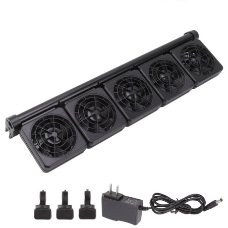 Aquarium-Kühlventilator, Mini-Aquarium-Lüfter mit einstellbarer Windgeschwindigkeit, 5 Köpfe, für Aquarien