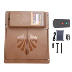 Solarbetriebene automatische Hühnerstalltür, horizontale Öffnung über USB, 3-in-1-Automatik-Hühnerstalltür schwarz