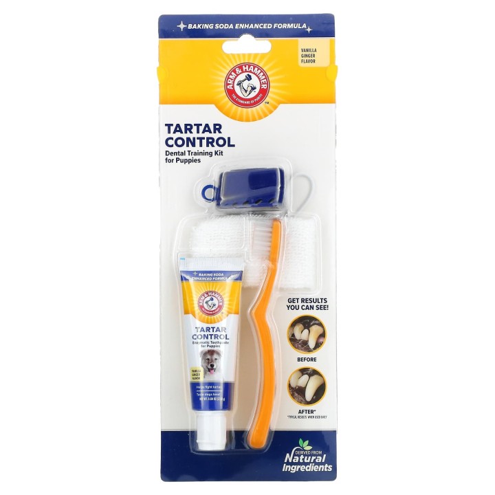 Arm & Hammer, Zahnsteinmanagement, Zahntrainingsset für Hunde, Vanille-Ingwer, 4-teiliges Set