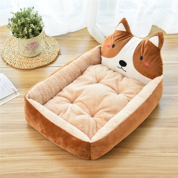 Günstige Cartoon haustier hund bett haus flanell zwinger Sechs arten katze kleine Hund Betten/Matten Pet Supplies große Hund