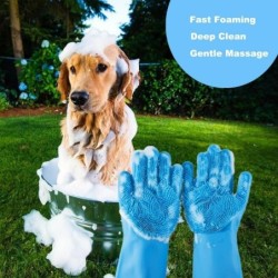 Heißer Verkauf Badezimmer Hund Katzen Badebürste Massagehandschuhe Weichgummikamm Haustierzubehör Für Katzen Dusche Reinigung