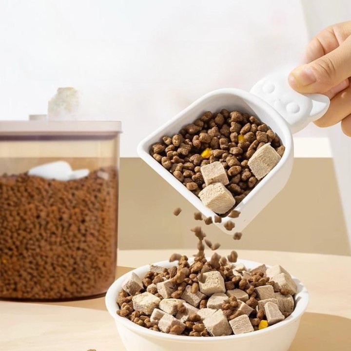 Katzenkopf-Kieselgur-Trockenlöffel, Haustierlöffel, Katzenfutter, Hundefutteraufbewahrung, Fütterungsgramm Löffel, Katzenfutt