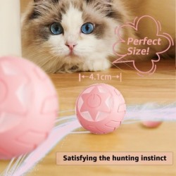 Interaktiver Katzenspielzeugball, automatischer, selbstdrehender Rollball, 360° drehbar, Übungsball für Haustiere, Verfolgung