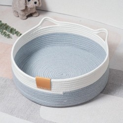 Aus Baumwollseil gewebtes Katzennest, universell für alle Jahreszeiten, handgewebtes Katzenkratzbrettnest, Rattan-Hundenest,