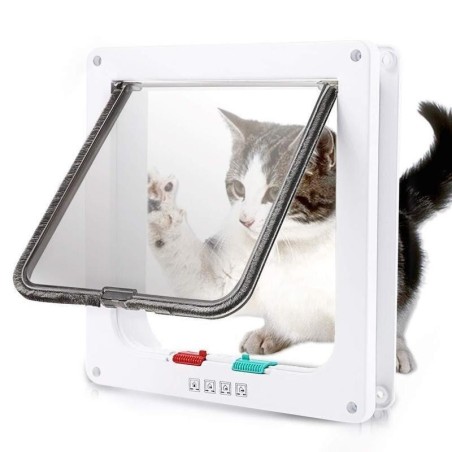 Katzenklappe, ABS-Kunststoff, kleines Haustier-Tor, Sicherheitsschloss, Hunde- und Katzenklappe, für Hunde, Katzen, Kätzchen