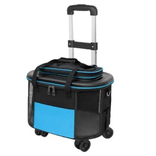 Tragbarer Haustier-Trolley-Koffer, atmungsaktive Hunde-/Katzentragetasche mit Rädern, Haustierkoffer für Ausgehen und Reisen