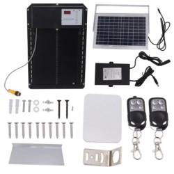 Hühnerstalltür, solarbetrieben, Lichtsensor, Timer, Einklemmschutz, Türöffner mit Fernbedienung, IP44